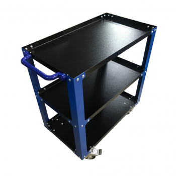 Системы хранения, мебель: Инструментальная тележка GWT-B3 (3 полки, колеса с тормозом, синяя)