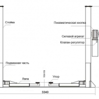 Изображение Подъемник двухстоечный GW-C4000 220 Great Wolf, 4000кг